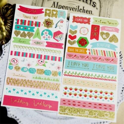 1 Sheets Girl Glitter Paper Stickers Kits Die Cut For DIY Scrapbooking Bullet Journal TN Planner Sticker Photo Album Card Making