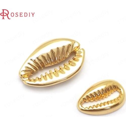 C930)6 pieces 16x11mm 24K Gold Color Brass Conch Charms Pendants High Quality Diy Jewelry Findings Accessories