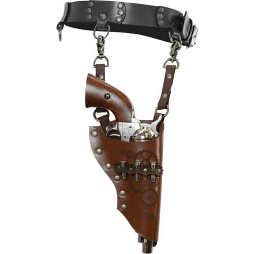 Steampunk Antique Revolver Holster Pistol Cover With Bullet Loop Holder Old Wild West Cowboy Gunslinger Accessory For Men Women