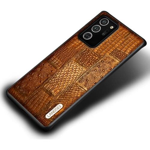 LANGSIDI Luxury Leather Case For Samsung Galaxy Note 20 ultra A52 A72 genuine leather cover For Galaxy a71 a51 note 10 lite s20