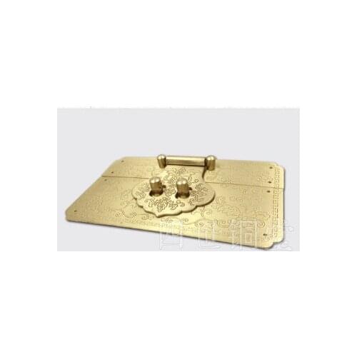 Pure brass retro old style buckle box lock buckle pull fixed camphor wood box hardware copper accessories bag buck