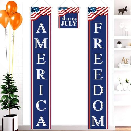 Independence Day 3PCS Oxford Banner Party Decoration Hanging Flag