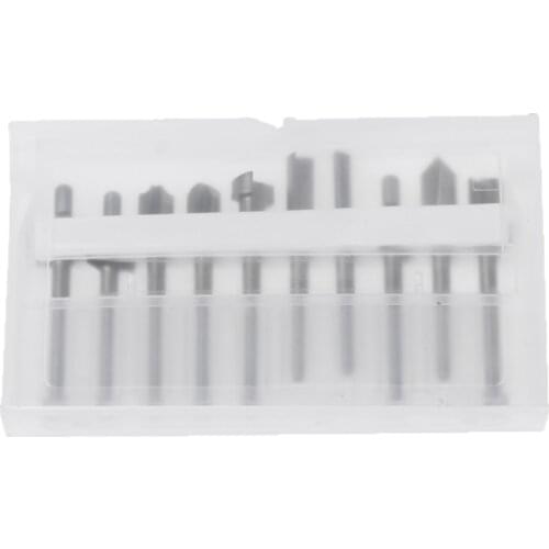 10pcs HSS Router Wood Milling Cutter Bits Fits Rotary Tool Set 1/8" 3mm DIY Tool P15F