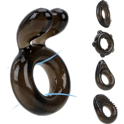 4pcs/Set Lock Penis Rings Enlargement Penis Sleeve Extender Clitoral Stimulate Ring Reusable Condoms Sex Toys Ejaculation Delay