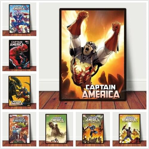 Marvel Captain America Comic Poster Classic Movie Avengers Superhero Canvas Painting Wall Art Cafe Hotel Bar Retro Feature Decor