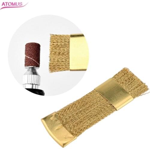 Brass Nail Art Drill Bits Cleaning Brush Portable Manicure Cleaner For Ceramic Nail Cutter Accessories Rotary Nails Art Tools