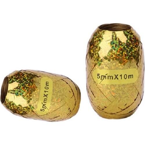 2Pcs 10m Gold Foil Balloon Laser Curling Ribbon Birthday Party Wedding Decoration Toys Gift Balloon Strings Event&Party Supplies