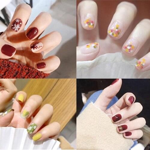 24pcs Detachable False Nail Artificial Tips Set Full Cover for Short Decoration Press On Nails Fake Art Extension Tips