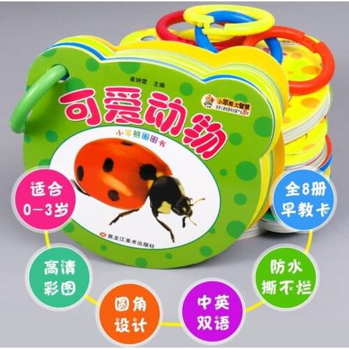 New Hot 8pcs/set Waterproof Early childhood education cards learn to Traffic / Animals / Song / Fruit / Vegetables/Pinyin