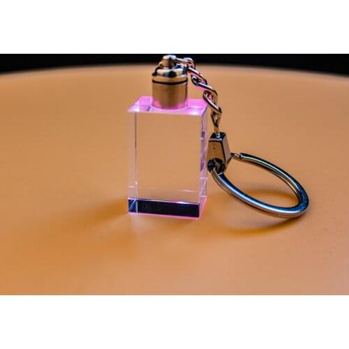 New Design Cuboid Shape Blank Crystal Keychain Crystal Gift Decoration Crafts Valentines Gifts