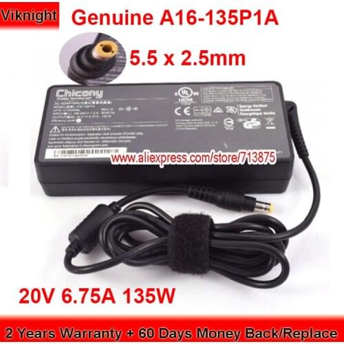 Genuine A16-135P1A 20V 6.75A AC Adapter A135A006L for Msi APACHE GE62 7RD-471CA GE62-7RD 135W Charger Power Supply