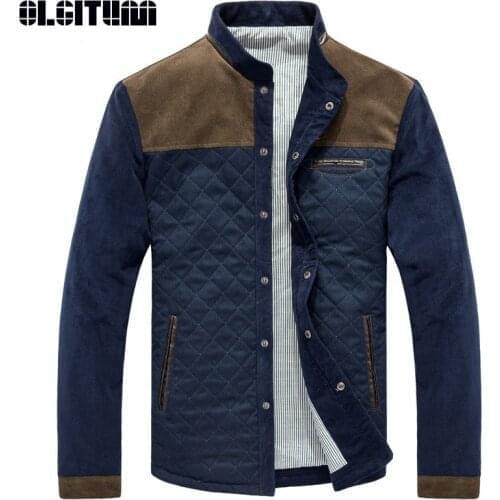 Autumn Mens Jacket Corduroy Casual Coat 2020 Mens Clothing Slim Patchwork Single Breasted Fashion Male Coat Outerwear Plus Size