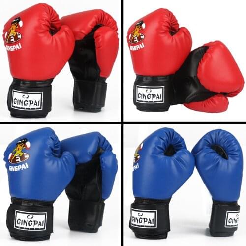 6oz Kids Youth Boxing Gloves Junior Punch Bag Children MMA Training Muay Thai kick Mitts funny cartoon toy boxing glove red blue