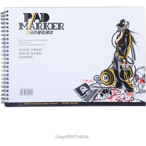 34 Sheet A3/A4/A5 Professional Marker Paper Spiral Sketch Notepad Book Painting Drawing Supplies N04 20 Dropship