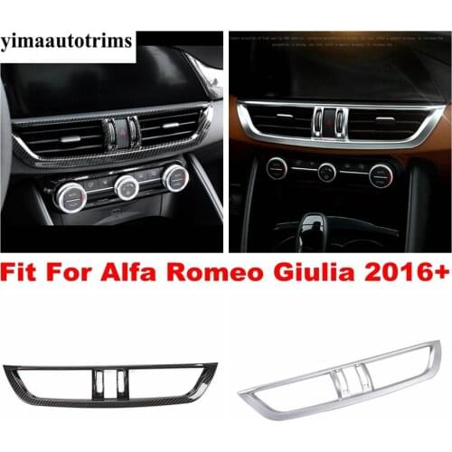 Middle AC Air Conditioning Outlet Vent Panel Cover Trim For Alfa Romeo Giulia 2016 - 2020 Carbon Fiber / Matte Interior Refit