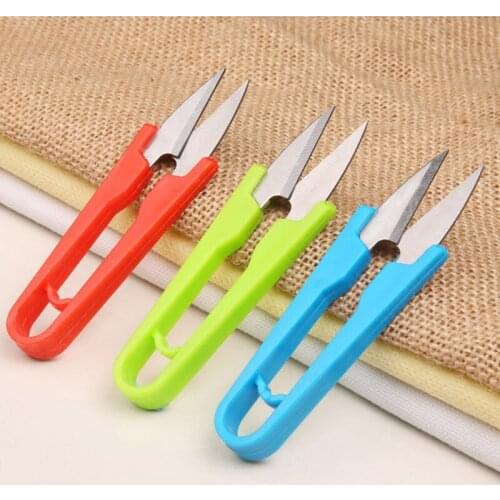 Random Multicolor U Shape Scissors Clippers Steel Stationery Scissors Professional Tailors Small Scissors Portable High Quality