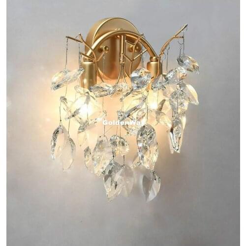 Modern Crystal Wall Lamp Lights Bedroom Bathroom Deco Wall Sconce Living Room Bedside Lamp Dining Room Home H30cm Wall Sconces
