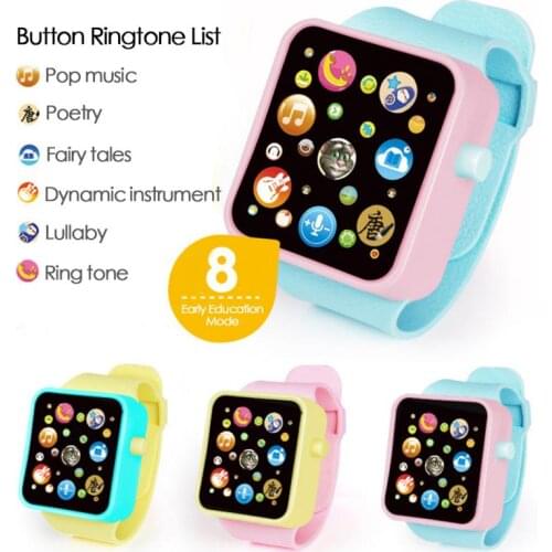 Early Education 3D Touch Screen Music Smart Watch ABS Wristwatch Toy Aprender Ingles Kids Children Smart Watch Learning Machine