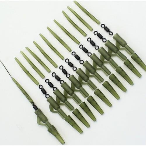 1Set Total 40pcs Carp Fishing Lead Clips Quick Change Snap Clips and Tail Rubber Connector for Carp Fishing Rigs