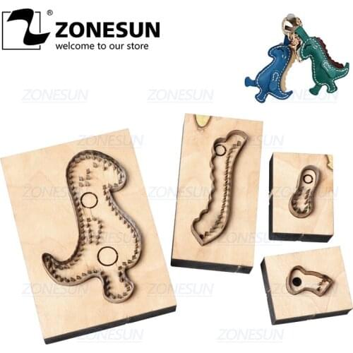 ZONESUN Custom Dinosaur Leather Key Chain Die Cuts For Handmade Key Ring DIY Hang Decoration Cutting Clicker Die Steel Rule Die