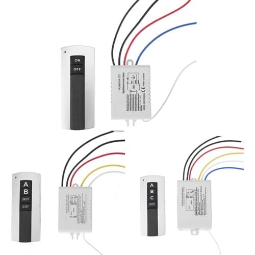1/2/3 Channel ON/OFF 220V Wireless Remote Control Switch Receiver Transmitter for Lamp Light Electrical Equipments Drop Ship