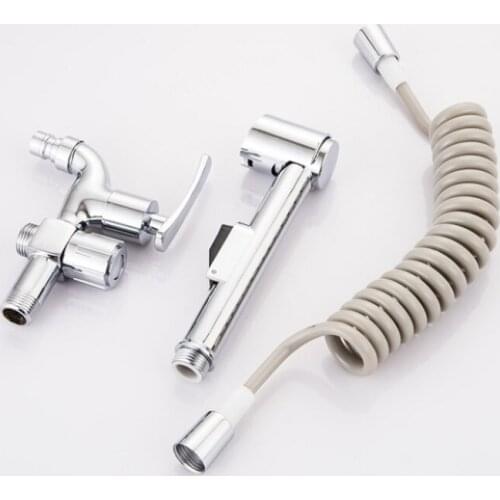 1 set Copper Chrome Finished Washing Machine Faucet With Shower Head + Hose + Bracket