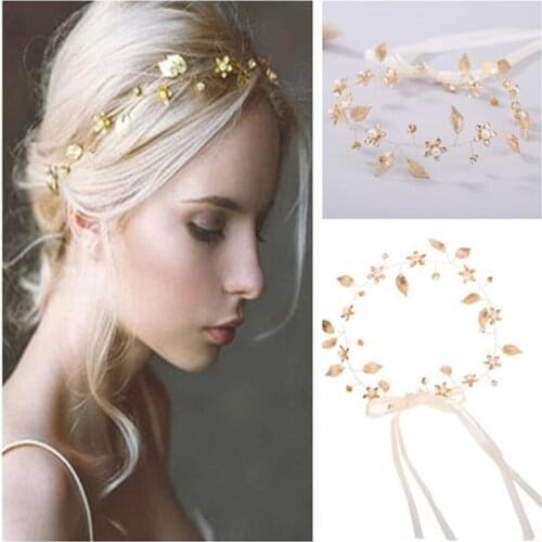 1PC Retro Baroque Gold Leaf Wedding Bridal Accessories Classic Photography photo HeadWear