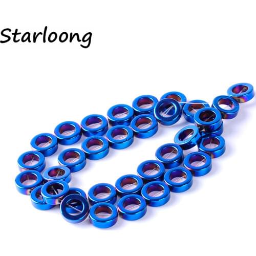 1pack/lot 3*8.4mm Natural stone bright multicolor round circle shape loose hematite beads for DIY jewelry necklace making