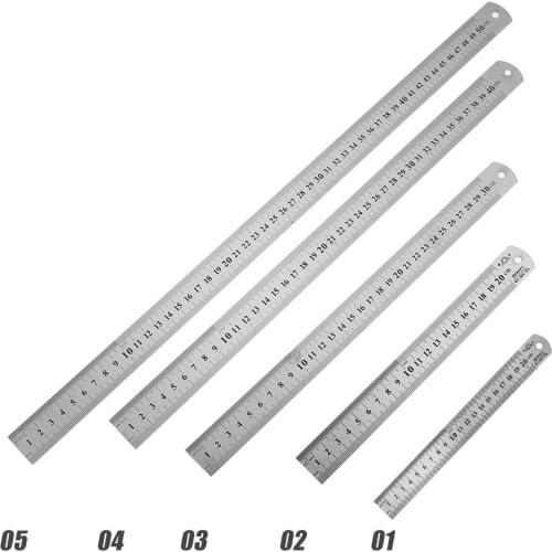 150-500mm Stainless Steel Straight Ruler Precision Double Sided Measuring Tool Carpenter Ruler Art Office School Supplies Tool