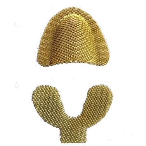 20pcs/bag Upper Lower Dental Lab Denture Materials Golden Metal Palatal Reinforcement Mesh for Acrylic Partial Denture Materials