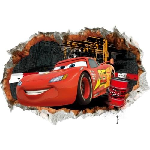 3D Cartoon Lightning McQueen wall stickers for kids room kindergarten bedroom living room diy wall decoration