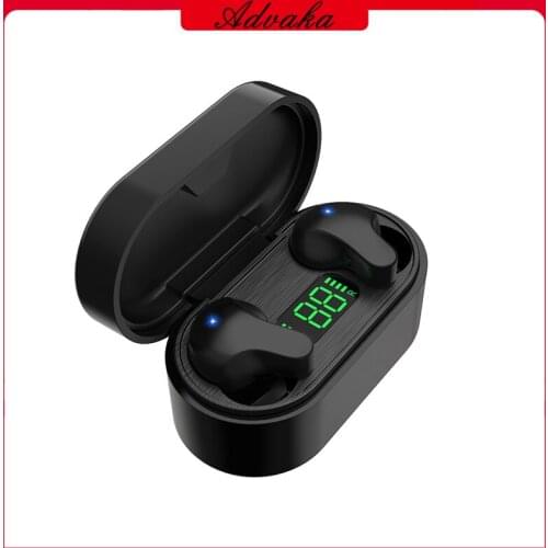 Advaka Bluetooth 5.0 True TWS Wireless Headset HIFI Sound Mini Earbuds Earpiece Handsfree Sports BT5.0 Earphones For Smarphones