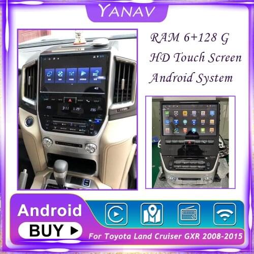 128G Car Radio Android Stereo Receiver For Toyota Land Cruiser GXR 2008-2015 GPS Navigation Video Multimedia MP3 Player Vertical