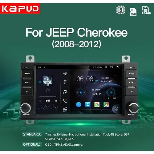 Kapud 7'' Android 10 Car radio Multimedia Stereo Player DSP For JEEP Grand Cherokee 2008-2012 GPS Navigation Screen autoradio