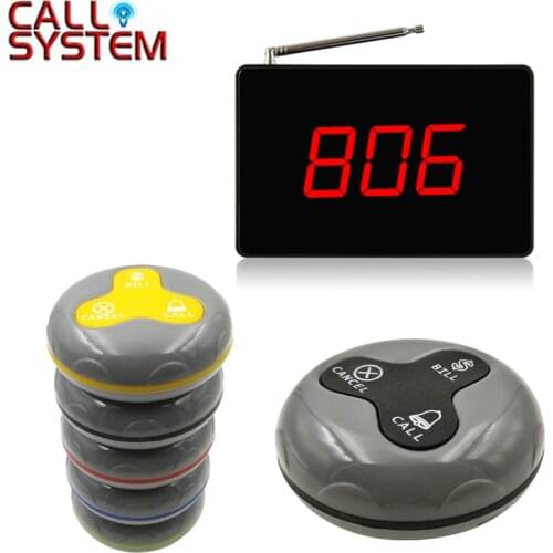 Wireless Waiter Calling System Durable Pager 433.92MHZ Transmitters For Restaurant (4 display+38 call button)