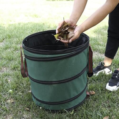 High Capacity Garden Storage Bag Drawstring Pocket Leaf Garbage Lawn Pool Bags Yard With Handles Home Courtyard Reusable Recycle