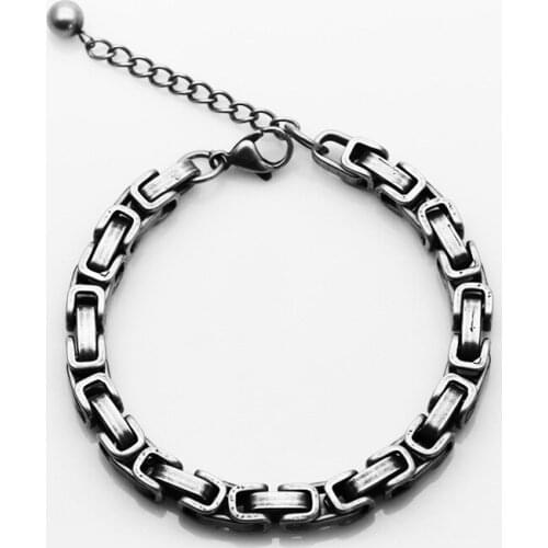 Titanium Steel Bracelet Stainless Steel Jewelry Retro Grey Emperor Chain Fashion Trend Bracelet