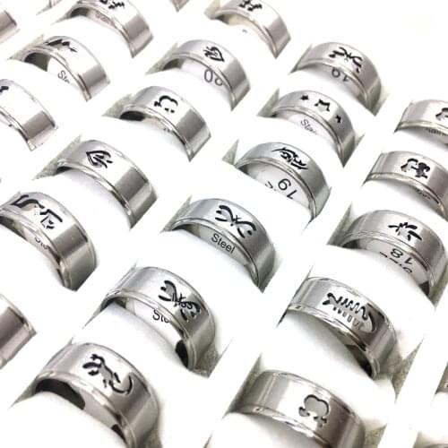 MixMax 36pcs mens womens Laser Cut Stainless Steel Band Rings Fashion Jewelry Wholesale Lot Brand New