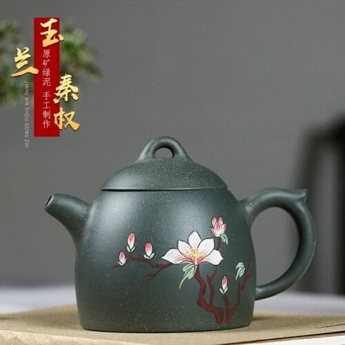 The teapot undressed ore chlorite carved draw yulan Qin Quan kung fu tea set direct selling a undertakes the teapot