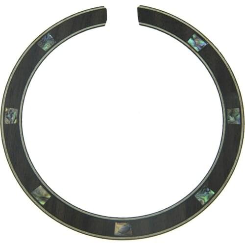 Dopro Quality Acoustic Guitar Soundhole Rosewood Rosette with Real Square Abalone Shell Inlay Design Dimenison 110*12*0.8mm