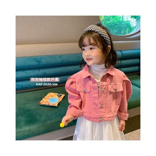 Baby Girl Denim Jackets 2020 Autumn New Toddler Girl Cowboy Pink Coats Korean Style Long Sleeve Denim Jacket Toddler Outwear