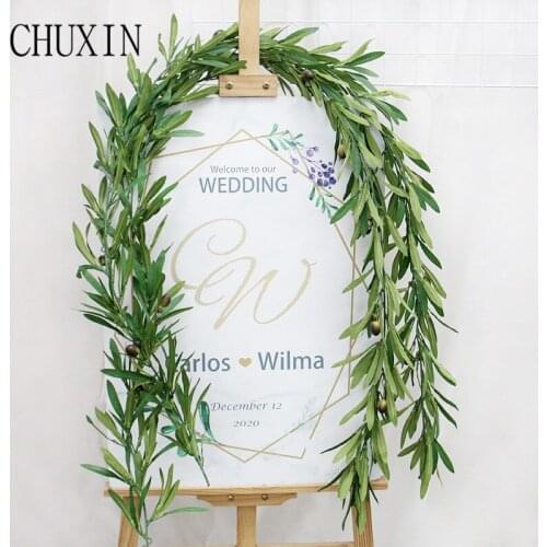 180cm Olive Leaf Rattan Artificial Plants Decor Wedding Venue Layout Home Hotel Decorations Fake Plants Wall Rattan