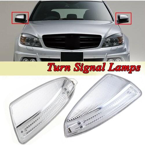 KKMOON 1PC Left Right Car Side Car Rear View Mirror Light Sign Mirror Lamp for Benz W204 W164 ML 07-11