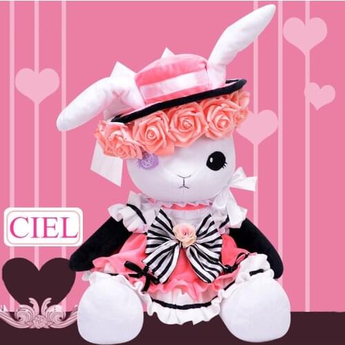 Kuroshitsuji Black Butler Ciel Phantomhive Women Dress Cosplay Mascot Rabbit Toy Anime Stuffed & Plush Doll