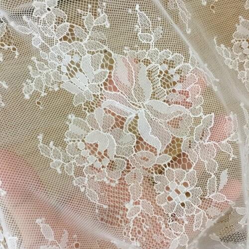 LASUI C0311 NEW 3 meters=1 piece white,black DIY Weedding dress ,veil decoration Soft Exquisite Eyelash French Lace Fabric