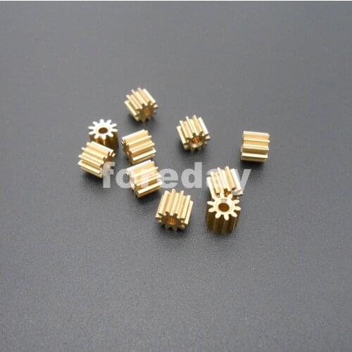 10X 102A Brass Gear 0.5Modulus T=10 Aperture 2mm DIY Model Accessories 10T Metal *FD354X10