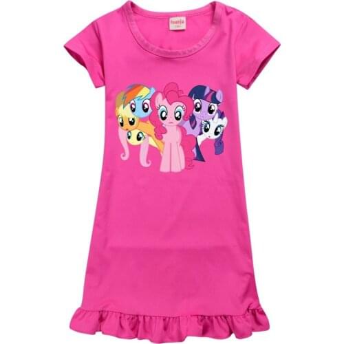 2020 Girls My Pony Little Casual Summer Dress Girls Dress Ice Silk Short Sleeve Home Pajamas Casual Dress