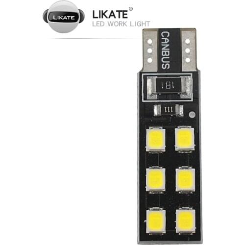 LKT 2PCS/LOT T10 W5W Car LED Bulbs 12 SMD CANBUS ERRO FREE 194 168 2835 Turn Signal Lamp White Blue Ice Blue Reading Lights