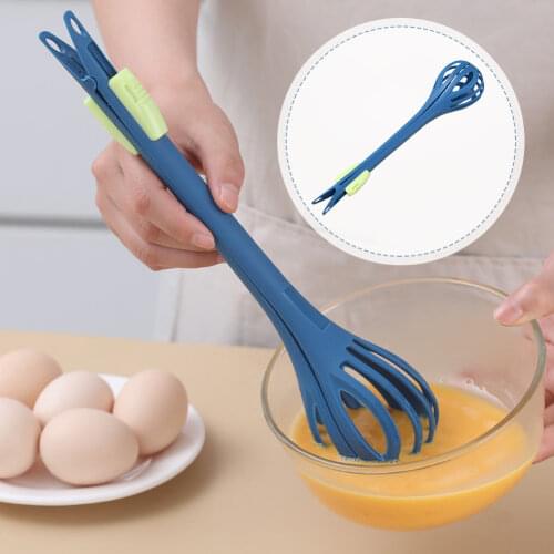 For Cooking Long Handle Multifunctional Accessories Manual ABS Egg Beater Kitchen Tongs Noodle Clip Portable Food Anti Slip Tool