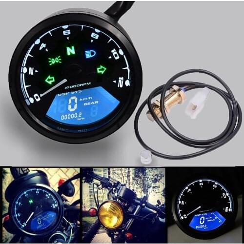 OHANEE Motorcycle Meter Led Digita Indicator Light Tachometer Odometer Speedometer Oil Meter Multifunction Night Vision Dial
